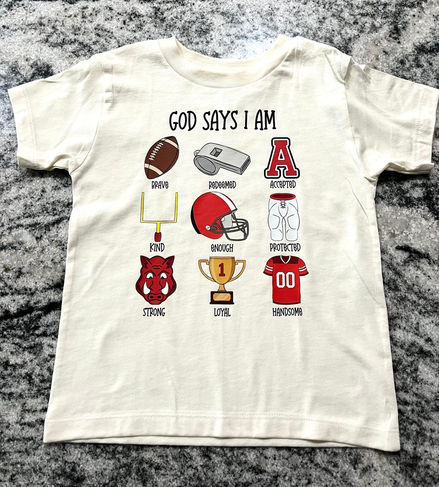 God Says I Am Football T-Shirt