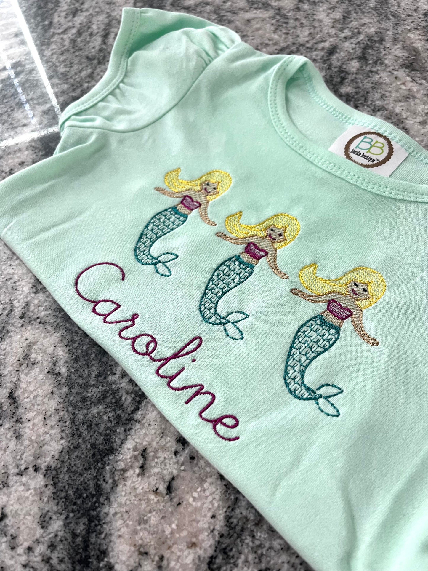 Mermaid Embroidered