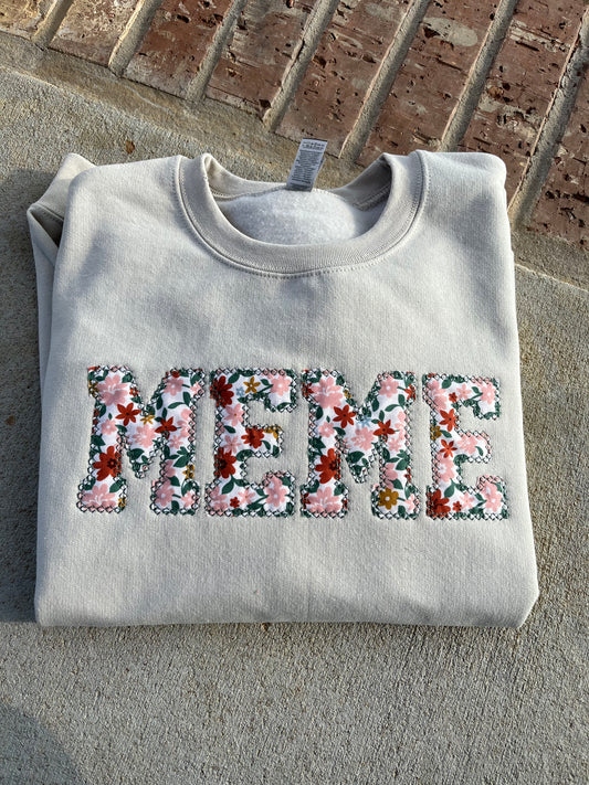 Flower Embroidered Sweatshirt