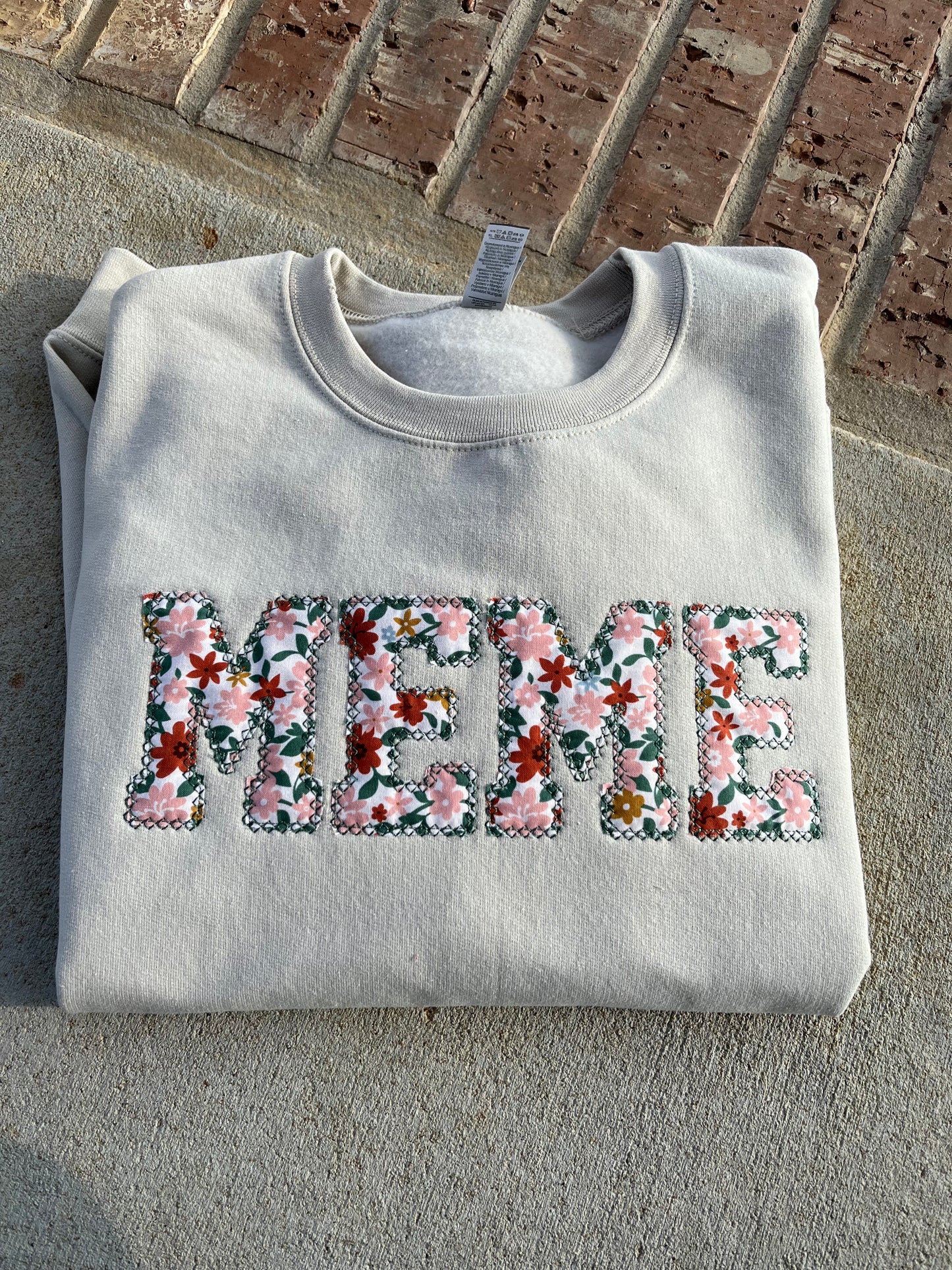 Flower Embroidered Comfort Color Sweatshirt