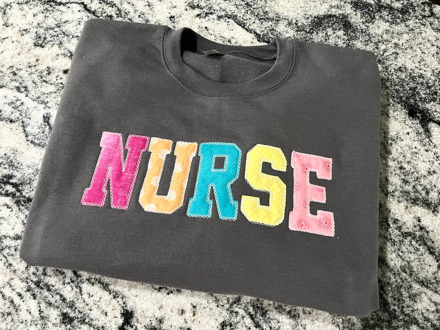 Nurse Colored Embroidered Sweatshirt