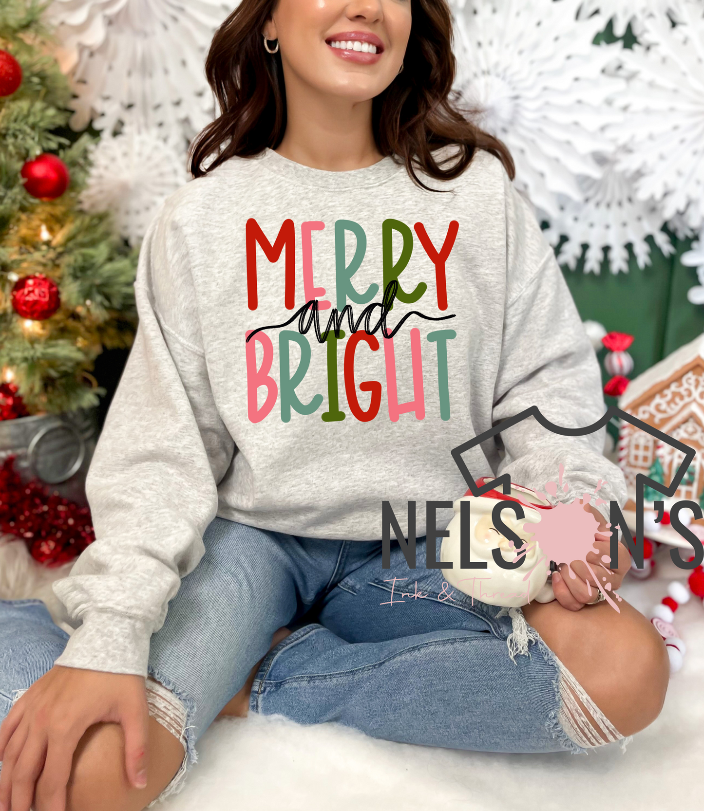 Merry And Bright Gildan Sweatshirt