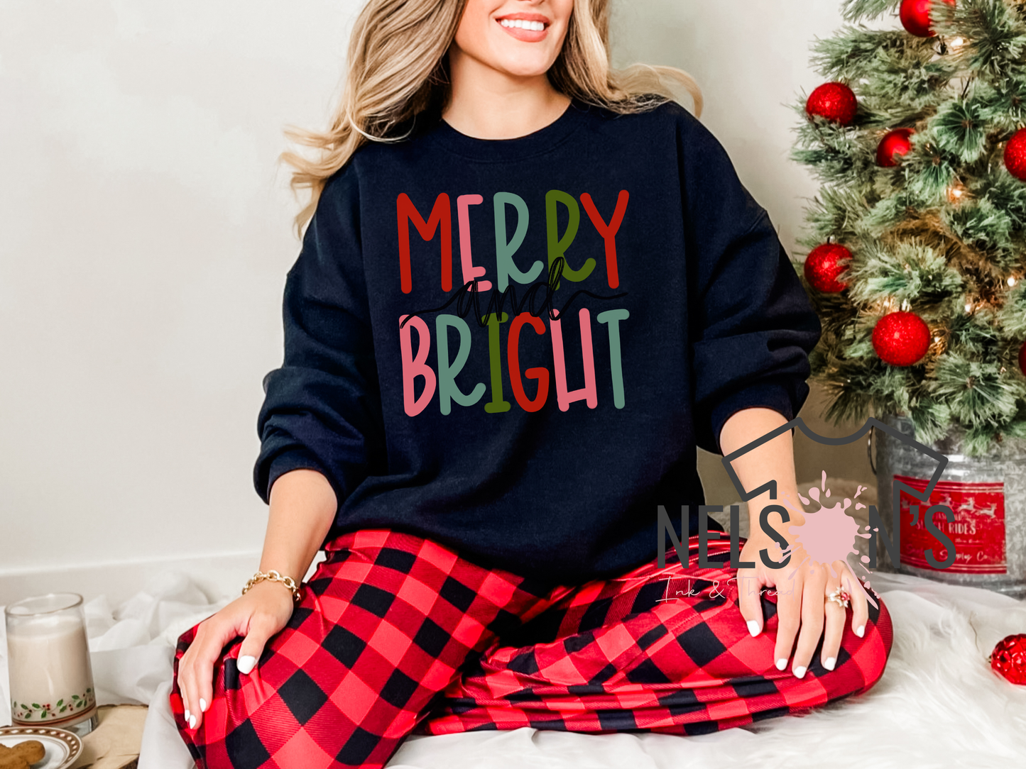 Merry And Bright Gildan Sweatshirt