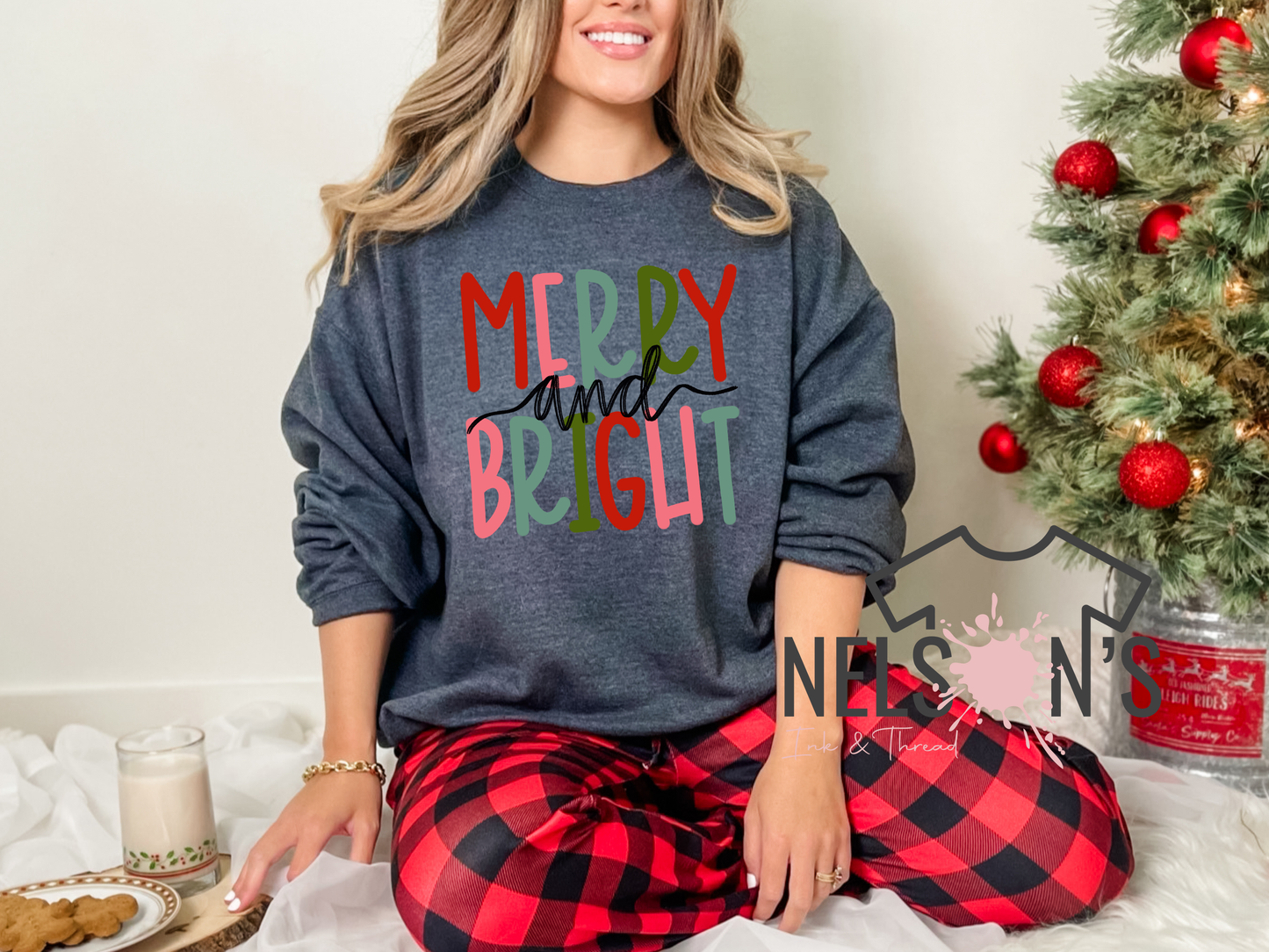 Merry And Bright Gildan Sweatshirt