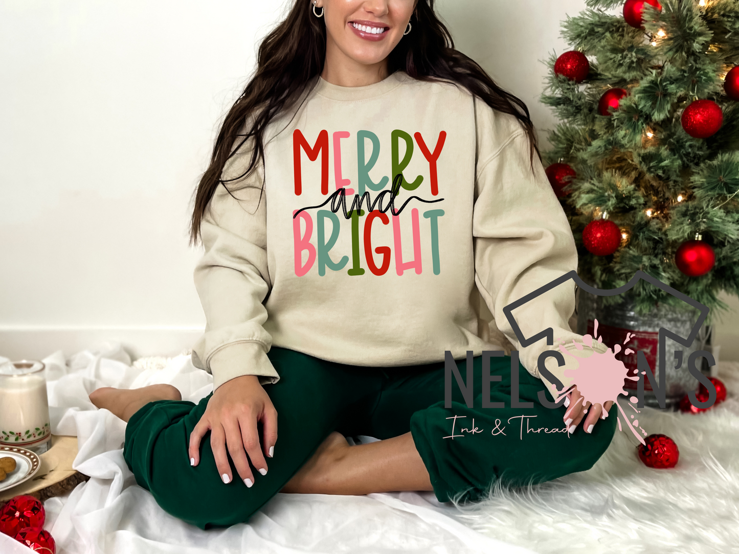 Merry And Bright Gildan Sweatshirt