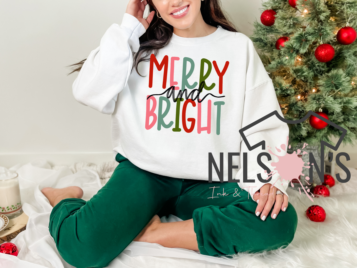 Merry And Bright Gildan Sweatshirt